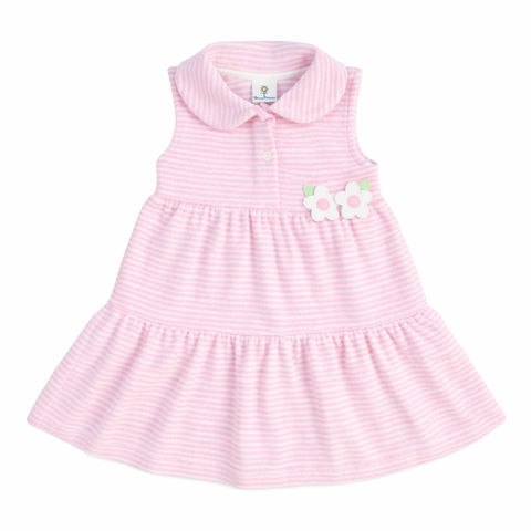 Stripe Terry Dress with Flowers (Toddler, Little Kid, Big Kid)