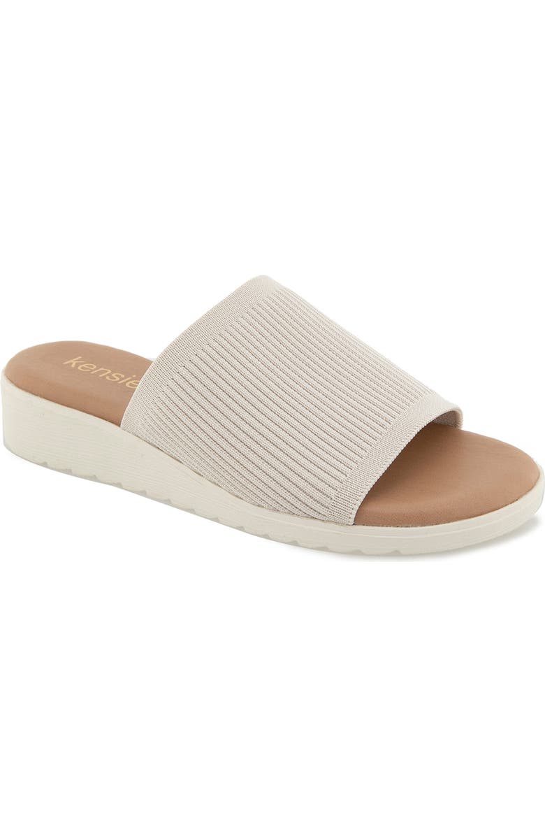 Kensie Ellie Wedge Slide Sandal, Main, color, Beige