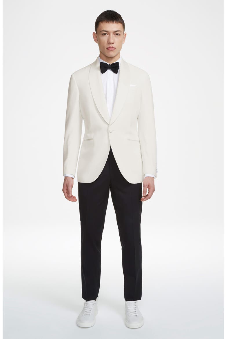 Ethan Trim Fit Solid Wool Dinner Jacket, Alternate, color, CREAM