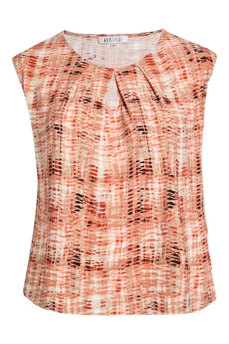 Abstract Print Keyhole Sleeveless Top, Alternate, color, MANDARIN MULTI