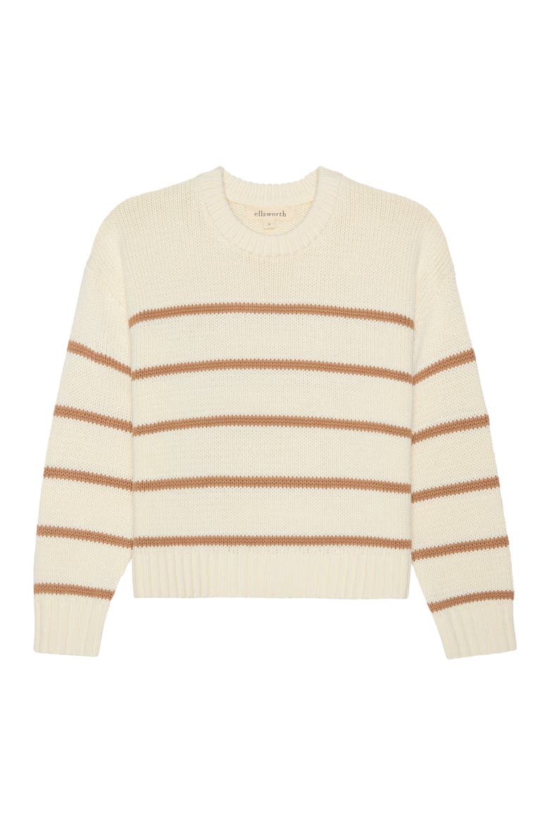 Elena Crewneck Sweater, Main, color, Ivory/Mocha