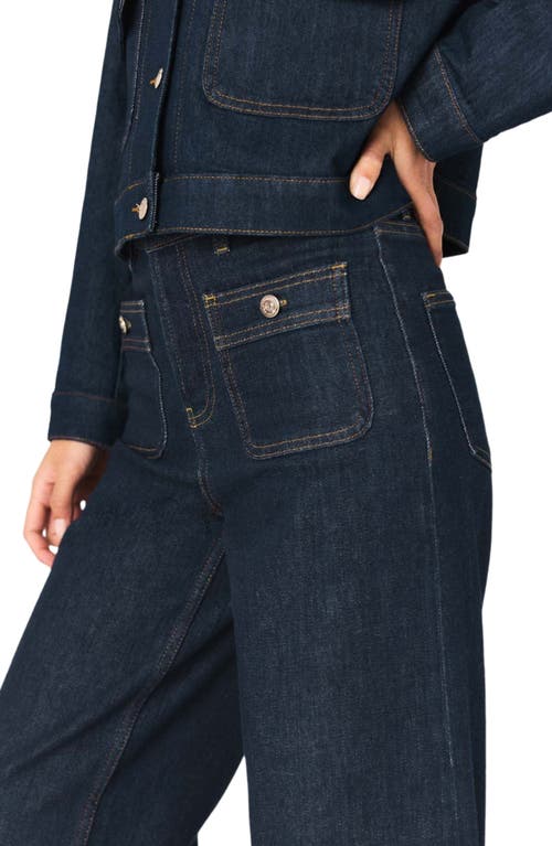 Maje Wide Jeans With Patch Pockets In Blue