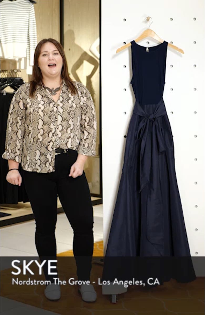 Jersey Bodice Mikado Trumpet Gown, sales video thumbnail