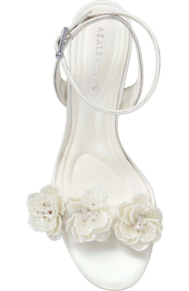 AZALEA WANG Winters Ankle Strap Wedge Sandal, Alternate, color, White/ Silver