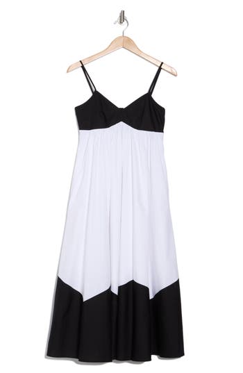 Elie Tahari The Grace Colorblock Babydoll Maxi Dress