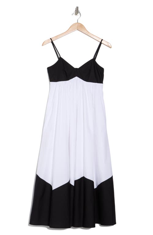 Elie Tahari The Grace Colorblock Babydoll Maxi Dress In Black