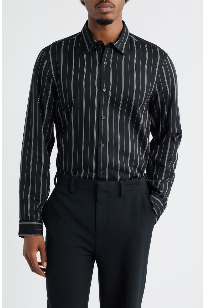Stripe Long Sleeve Button-Up Shirt, Main, color, BLACK KIYOSHI STRIPE