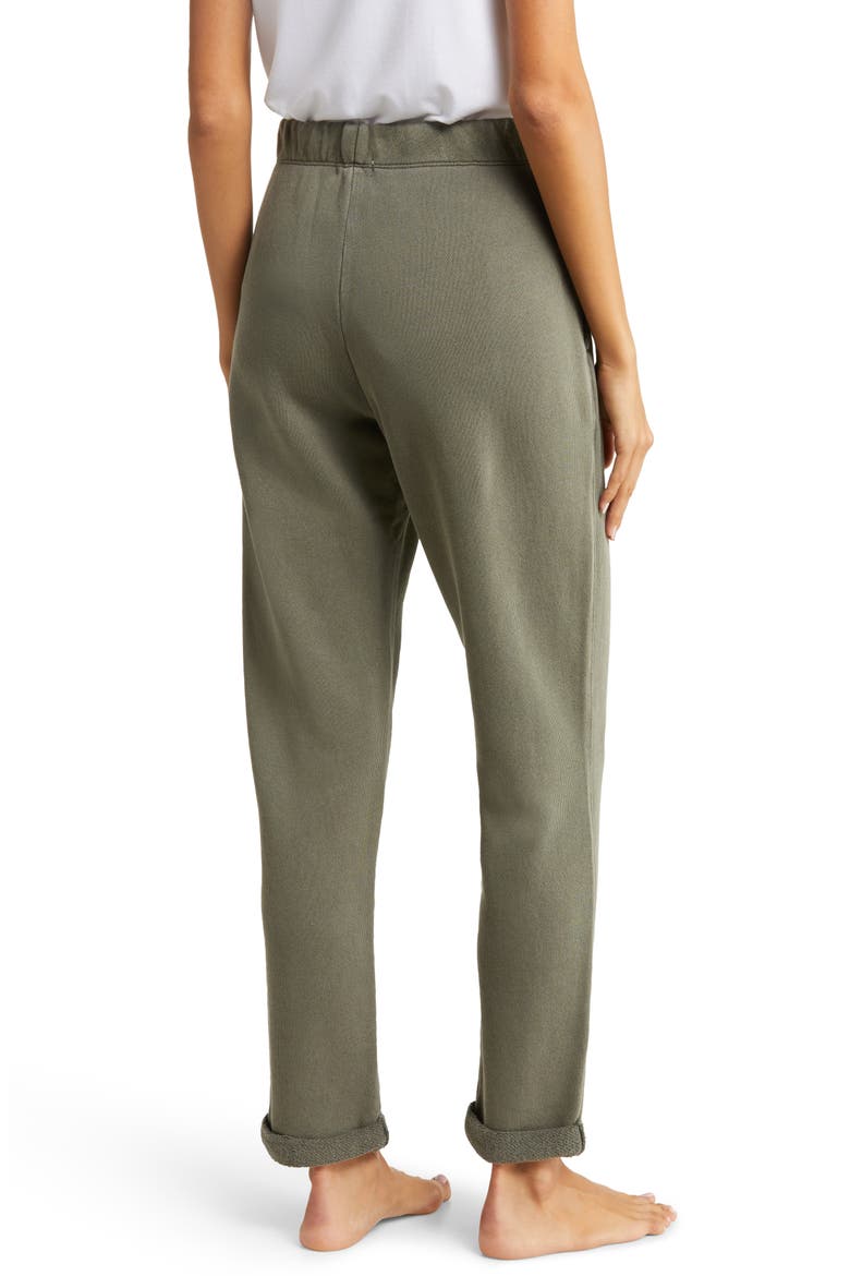 Rolled Hem Terry Pants, Alternate, color, OLIVE BRANCH
