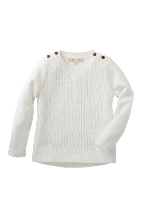 Girls' Cable Button Sweater, Kids