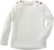 Hope & Henry Girls' Cable Button Sweater, Kids