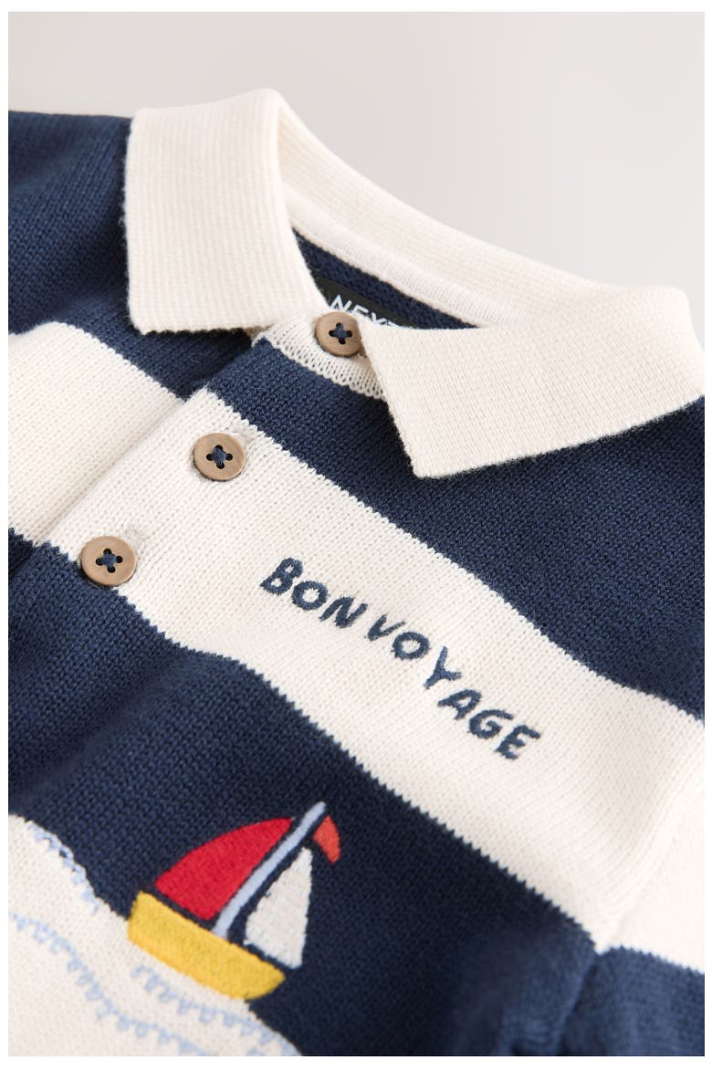 Boat Stripe Knit Polo, Alternate, color, BLUE