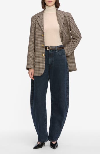 Low Slung Barrel Leg Jeans