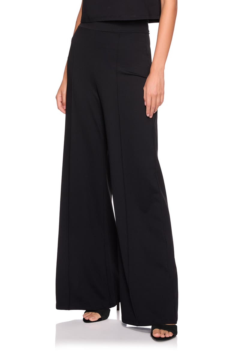 Flare Leg Seamed Pants, Alternate, color, BLACK