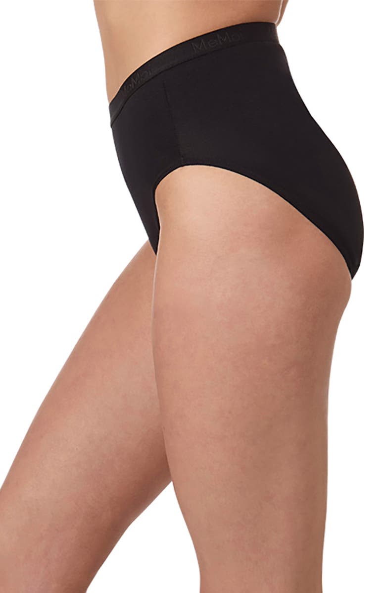 MeMoi Stretch Cotton 3-Pack Briefs, Alternate, color, Black