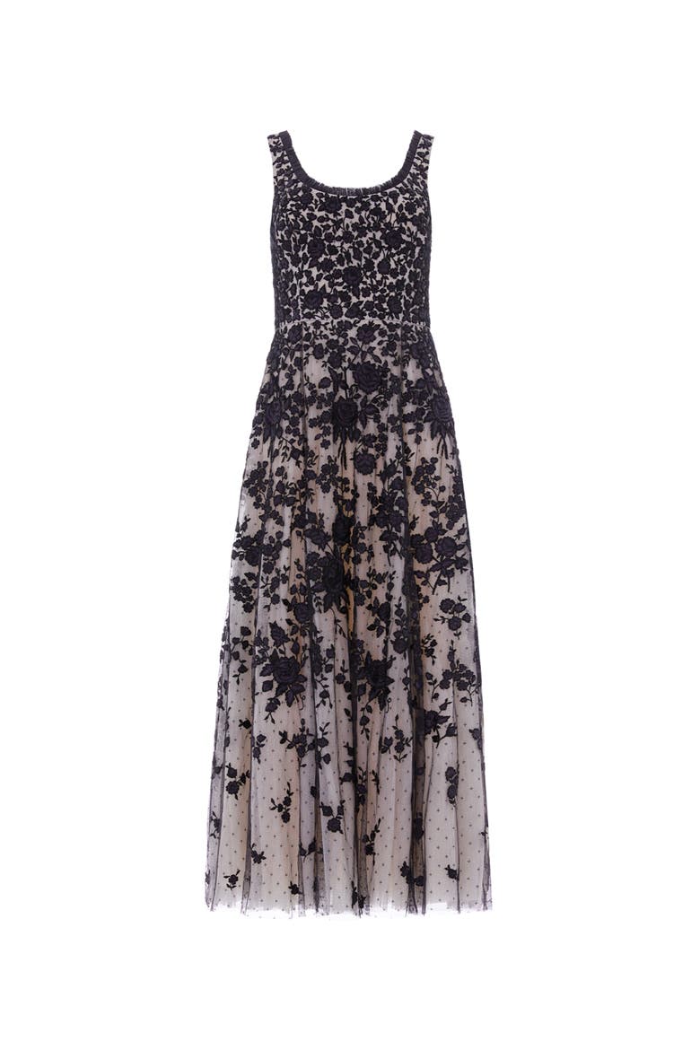 Rosa Scoop Neck Ankle Gown, Alternate, color, Graphite/Opal