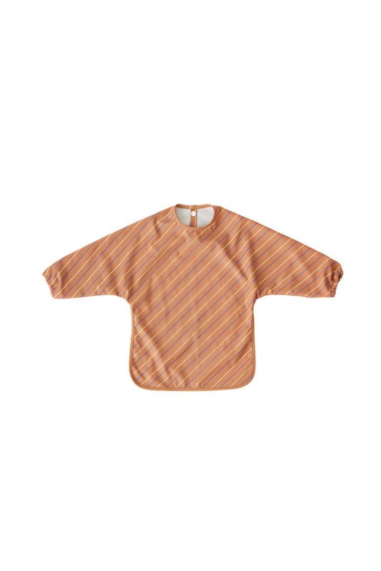 Striped Cape Bib, Main, color, Light Rubber/Coral