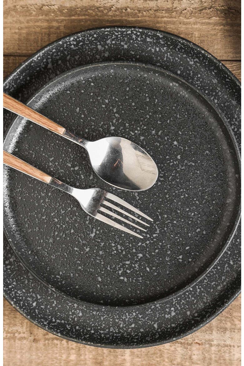 Tom Stoneware 4-Piece Dinner Plate Set, Alternate, color, Black and White