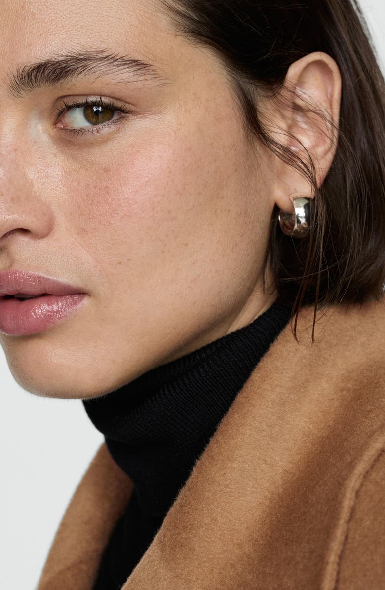 MANGO Belted Wool Blend Coat, Alternate, color, Medium Brown