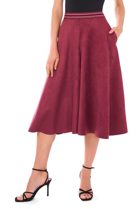 Faux Suede Wide Leg Culottes