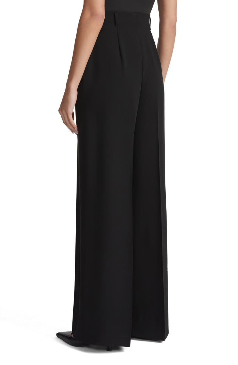 Lafayette 148 New York Thames Finesse Crepe Wide Leg Pants, Alternate, color, Black