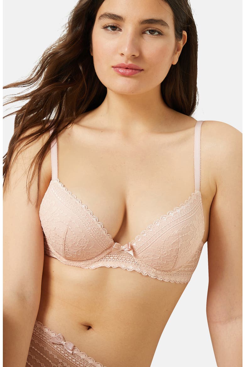 Panama Underwire Plunge Push-Up Bra, Alternate, color, BLUSH