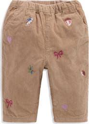 Mini Boden Kids' Embroidered Corduroy Trousers