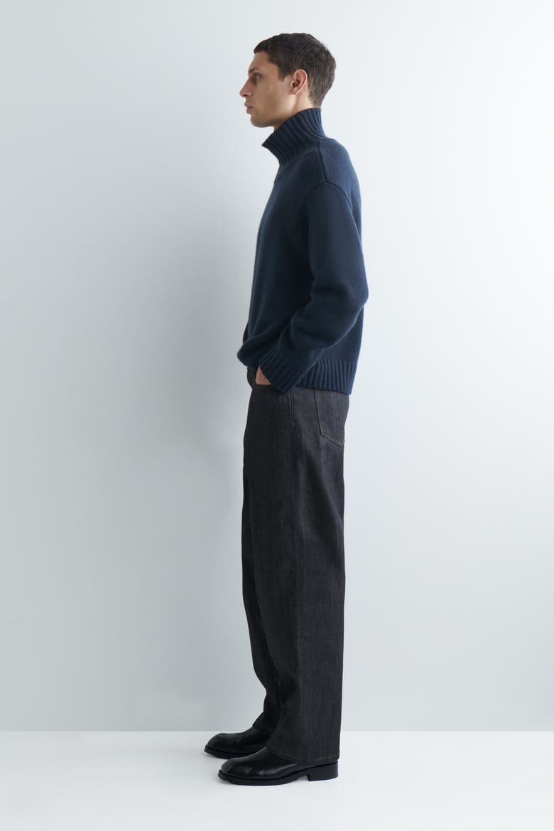 Rider Raw Selvedge Relaxed-Fit Straight-Leg Jeans, Alternate, color, RAW INDIGO