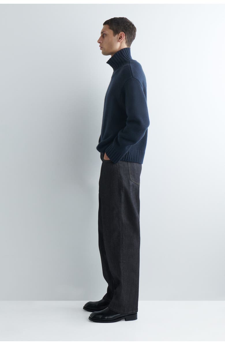 COS Rider Raw Selvedge Relaxed-Fit Straight-Leg Jeans, Alternate, color, Raw Indigo