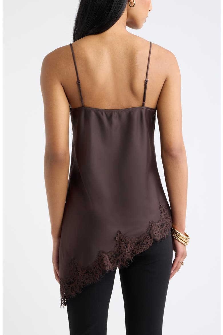 Asymmetrical Lace Satin Tank, Alternate, color, BROWN SEAL