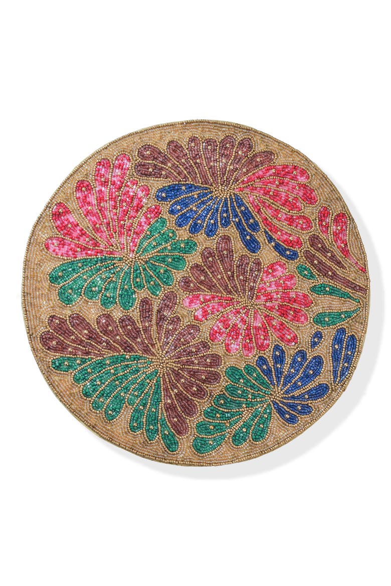 Hand Beaded Charger Placemat, Main, color, MULTI