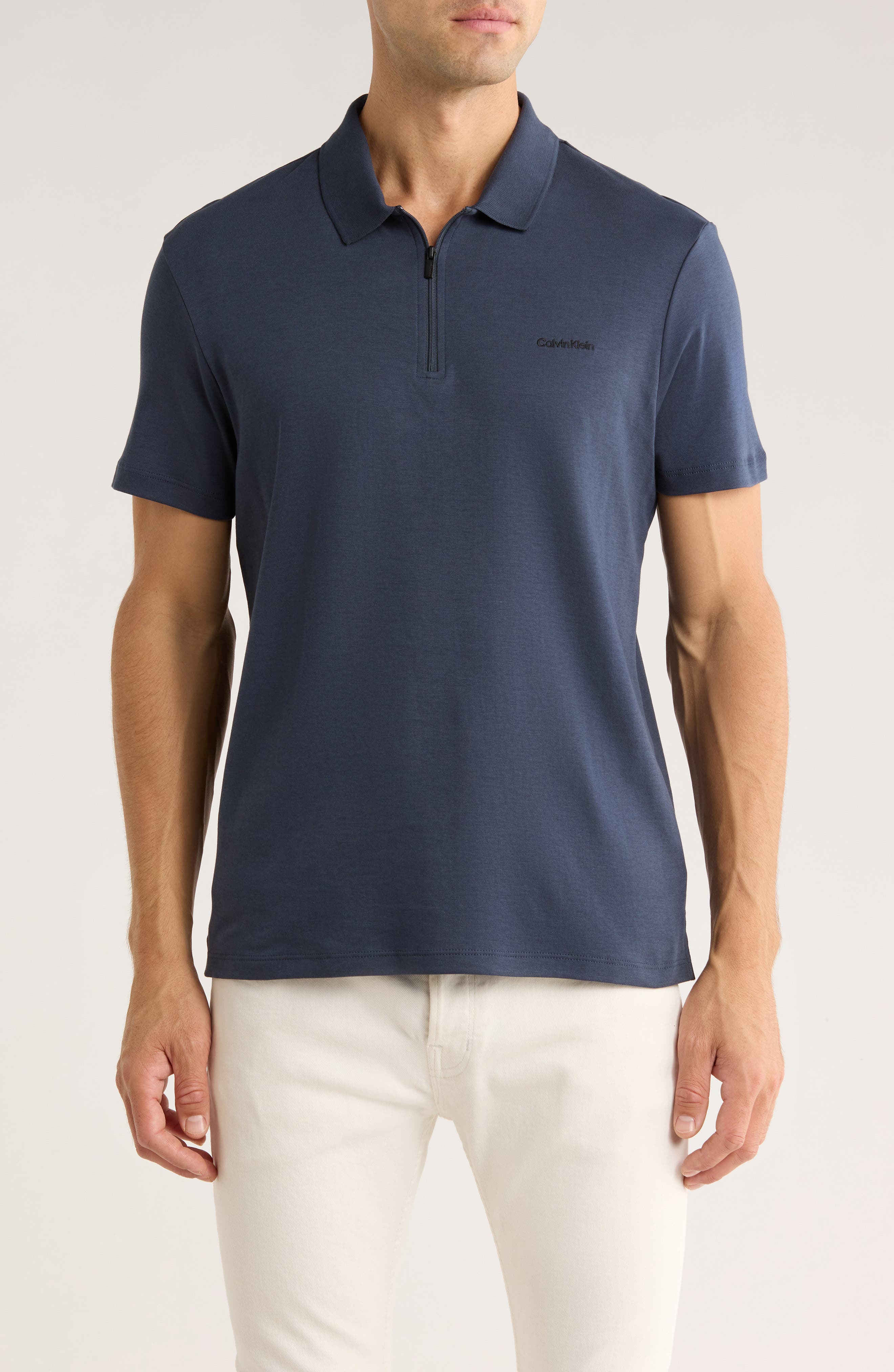 Calvin Klein Short Sleeve Liquid Zip Polo