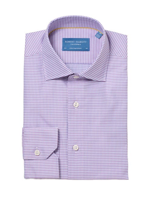 Robert Talbott Reynolds Contemporary Check Twill Shirt In Purple
