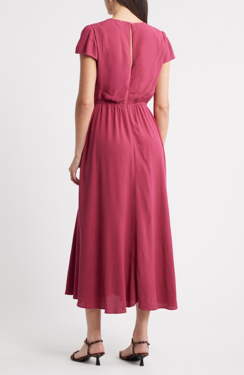Caslon<sup>®</sup> Cap Sleeve Ruffle Dress, Alternate, color, Burgundy Berry