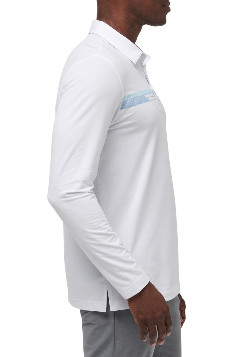 TravisMathew Course Mapper Long Sleeve Polo, Alternate, color, White