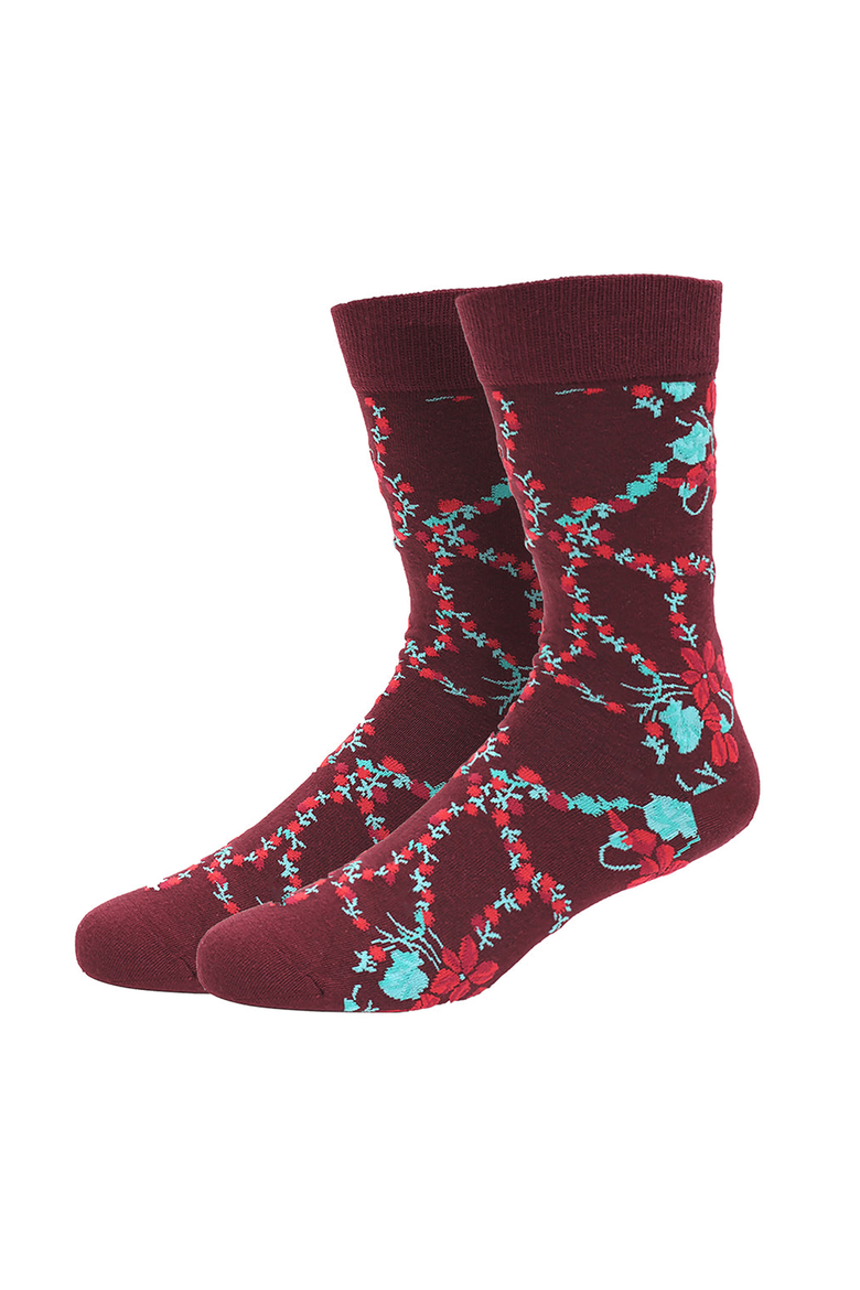 Neverland Men's Socks, Main, color, Neverland Wine