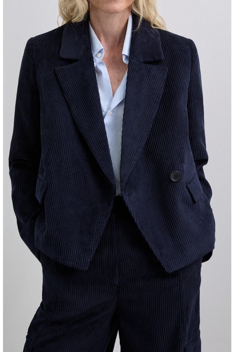 Corduroyshort Blazer, Main, color, Navy