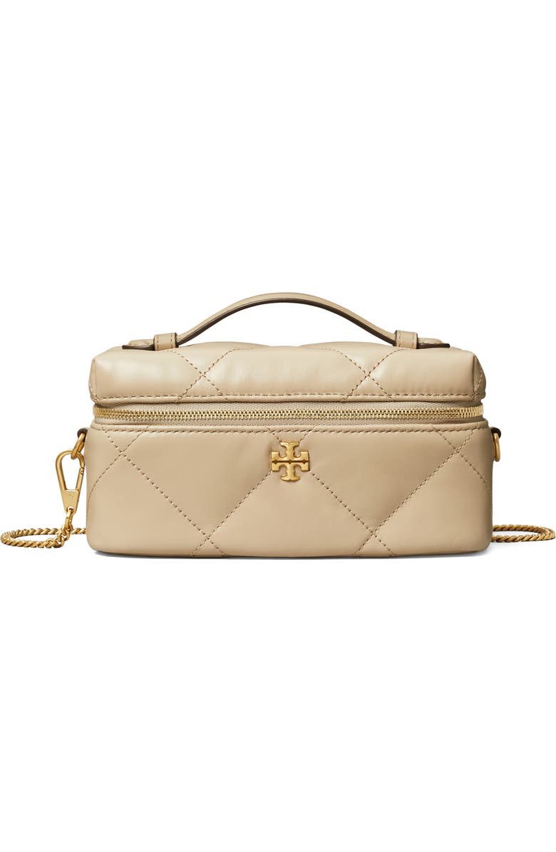 Tory Burch Kira East/West Vanity Case, Main, color, Light Stone