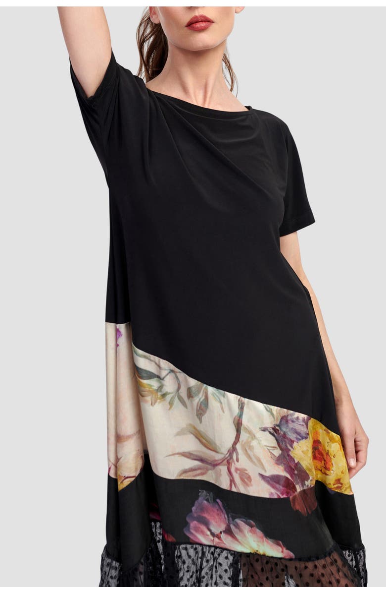 Alembika Mixed media pieced T-shirt dress, Alternate, color, 