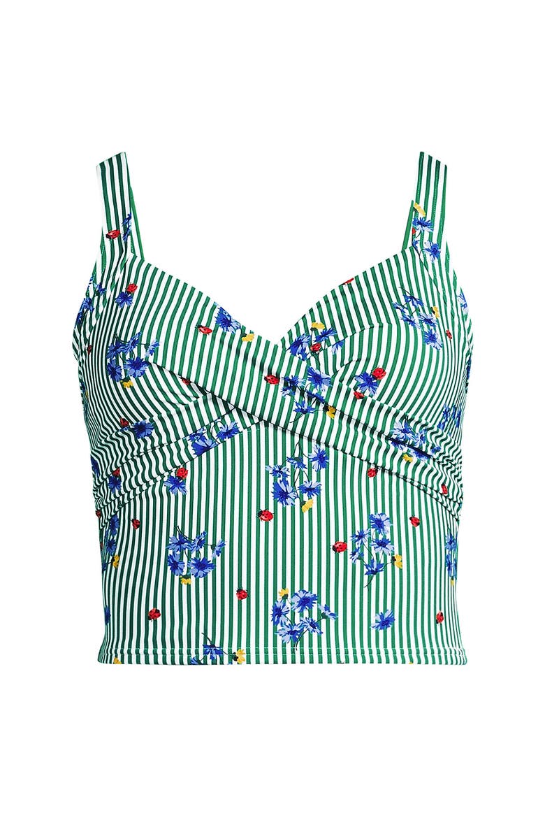 Sweetheart Wrap Midkini Top, Alternate, color, Floral/Vibrant Clover Stripe