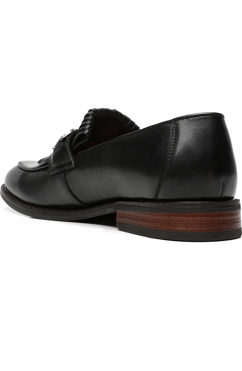 La Milano Franconia Apron Toe Kilted Bit Loafer, Alternate, color, Black