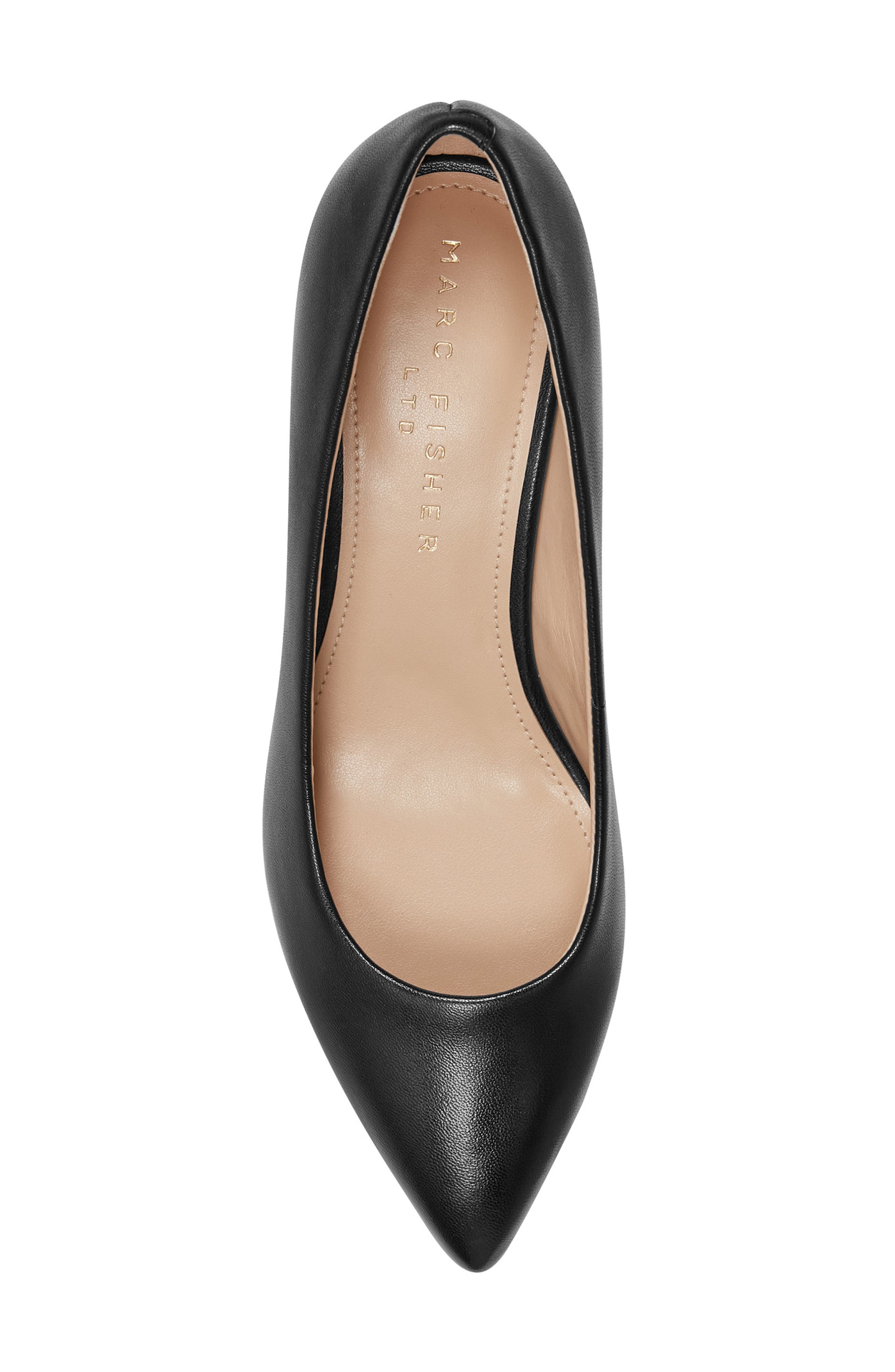Marc Fisher LTD Lewisa Pointed Toe Pump, Alternate, color, Black Leather