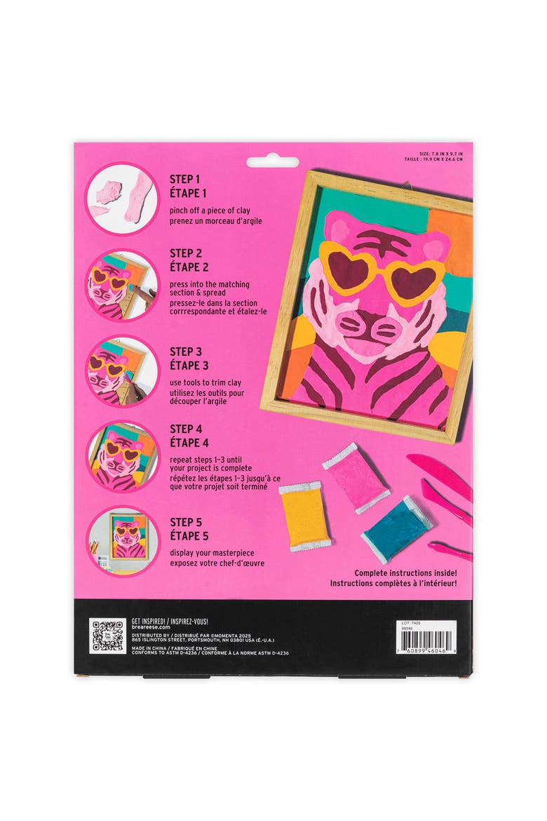 Vivid by Brea Reese, Clay Painting Art Kit, Wild Tiger, DIY Clay By Number, Alternate, color, Multicolored