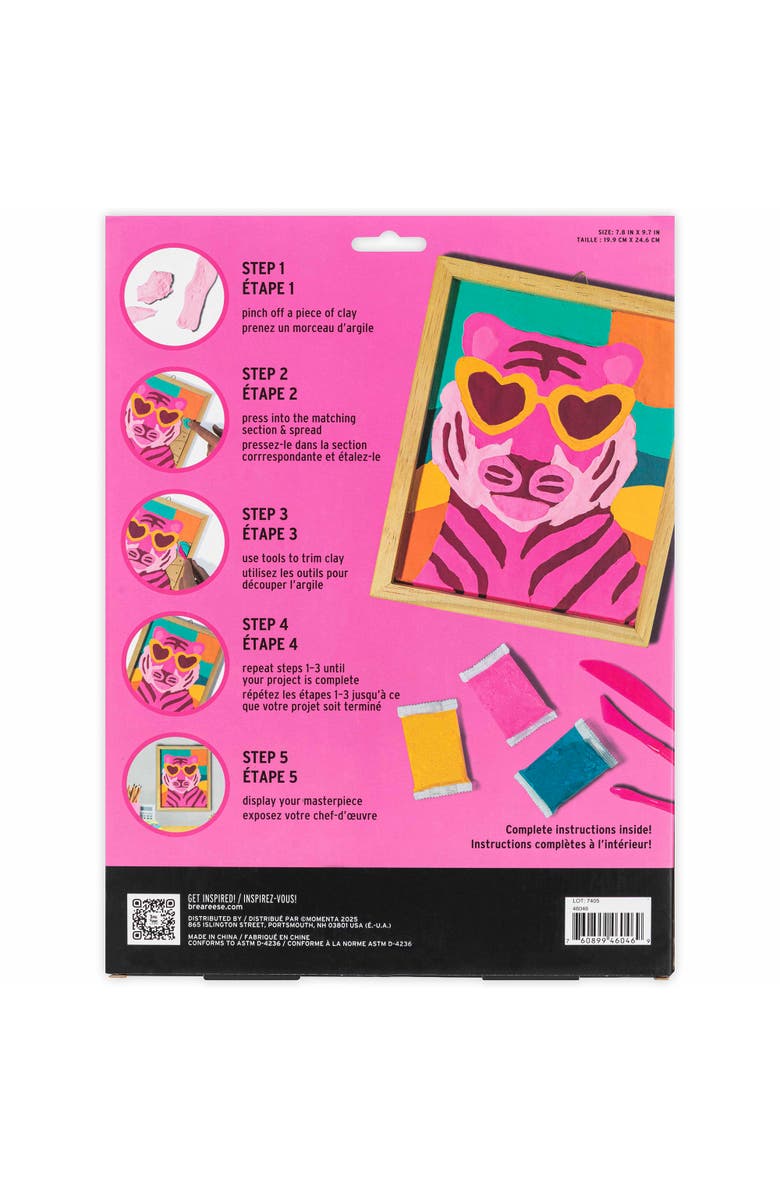 Brea Reese Vivid Vivid by Brea Reese, Clay Painting Art Kit, Wild Tiger, DIY Clay By Number, Alternate, color, Multicolored