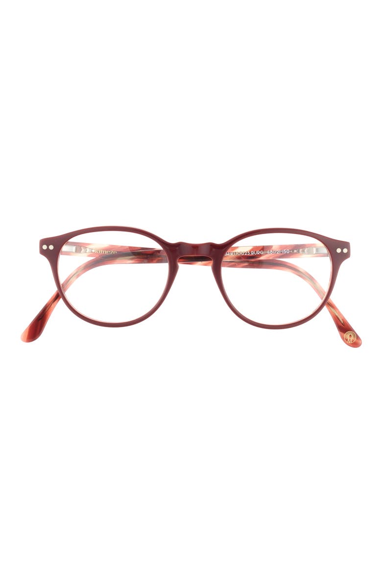 48mm Round Optical Glasses, Main, color, BURGUNDY TRANSPARENT