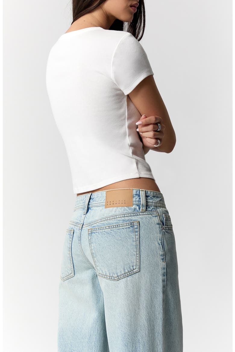 Kaia Low Rise Baggy Wide Leg Jeans, Alternate, color, LIGHT INDIGO