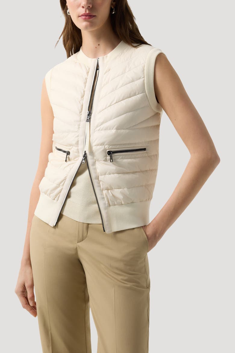 Zira Down Knitted Vest, Alternate, color, Cream