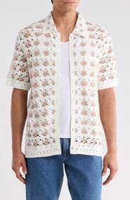 JASON WU Ecru Splash Crochet Button-Up Shirt