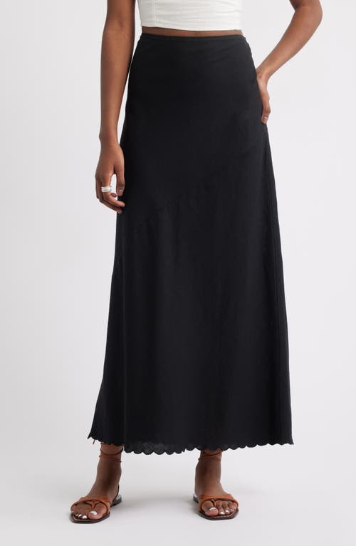 Shop Treasure & Bond Scalloped Hem Linen Blend Maxi Skirt