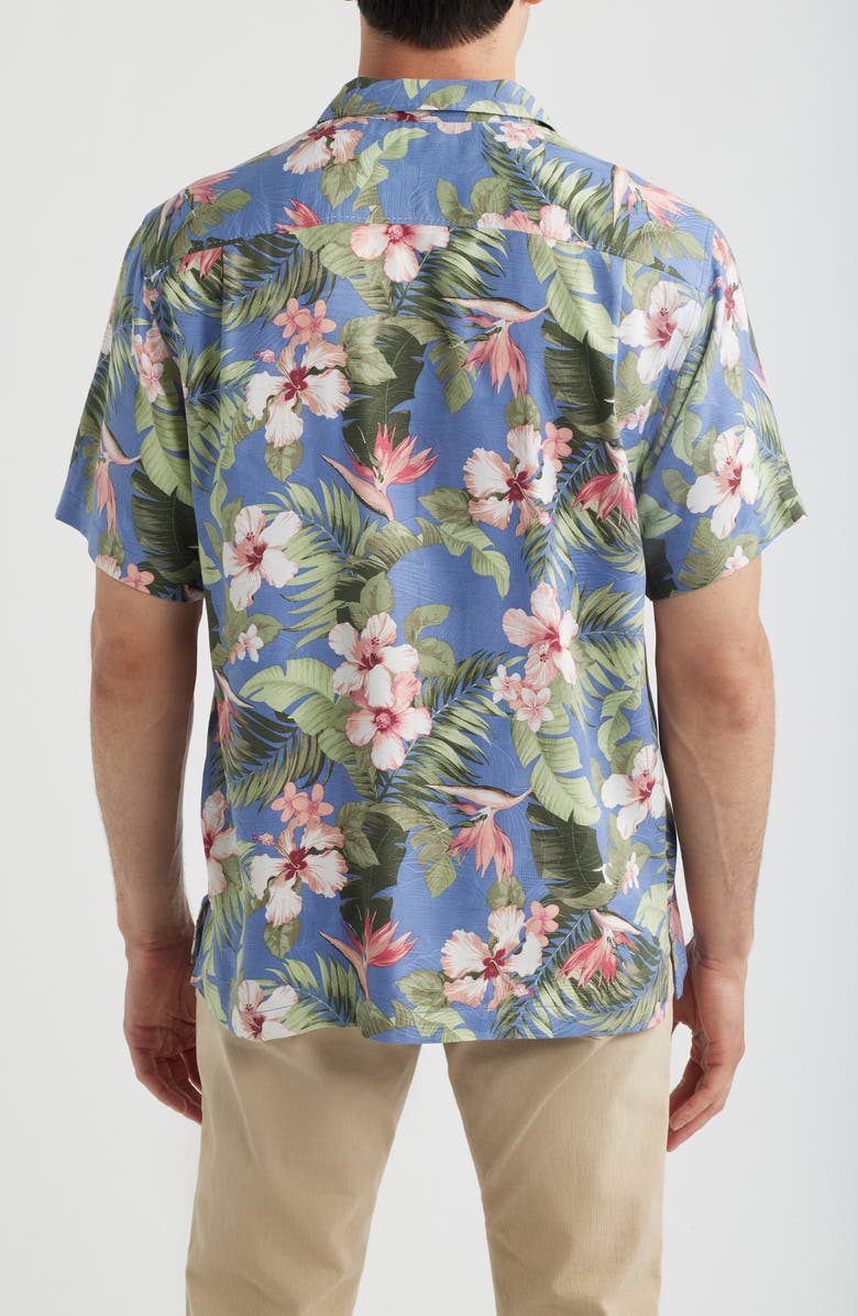 Tommy Bahama Flora Festival Silk Camp Shirt, Alternate, color, Peachy Sweet