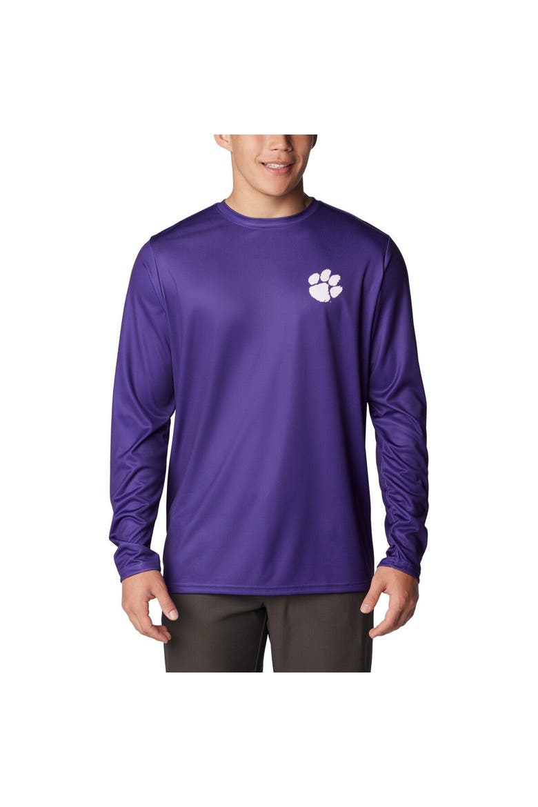 Men's Columbia Purple Clemson Tigers Terminal Shot Omni-Shade Long Sleeve T-Shirt, Main, color, Purple